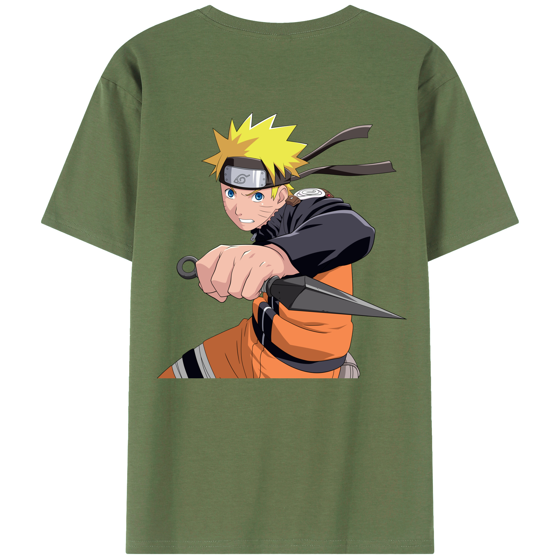 （画像用） NARUTO -ナルト- うずまき ナルト Uzumaki Naruto 綿100％ メンズ半袖Tシャツ（バックプリント） 通気性